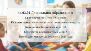 Знакомимся со специальностью "Дошкольное образование" 1